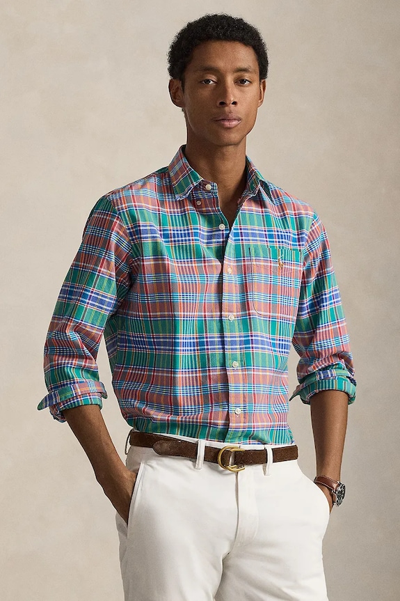 Памучна риза Polo Ralph Lauren стандартна оранжев 710P00629