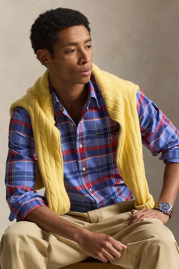 Polo Ralph Lauren cămașă din bumbac 710P00629 albastru