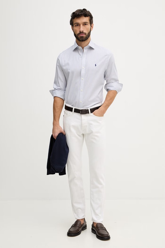 Polo Ralph Lauren cămașă din bumbac 712B15312 albastru SS26