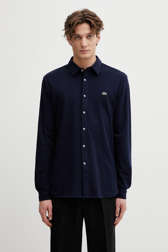 Lacoste cămașă din bumbac bumbac bleumarin CH0214