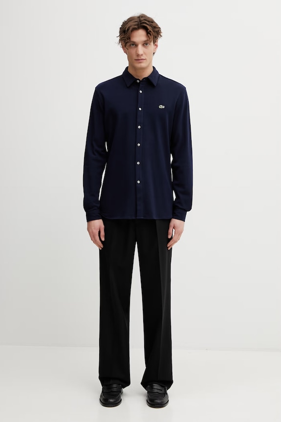 Lacoste cămașă din bumbac CH0214 bleumarin