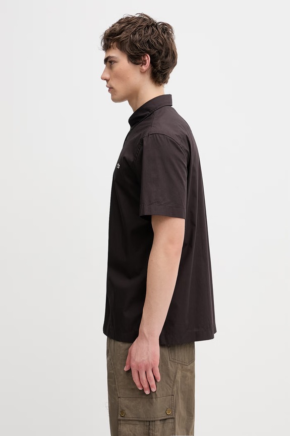 Lacoste košeľa bavlnená pánska CH2312 hnedá SS26
