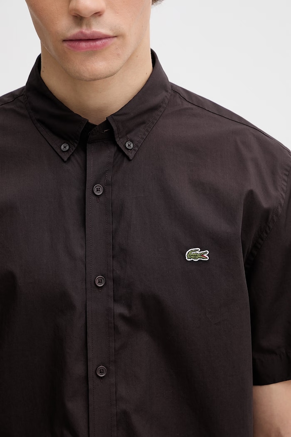 Lacoste košeľa bavlnená pánska hnedá CH2312