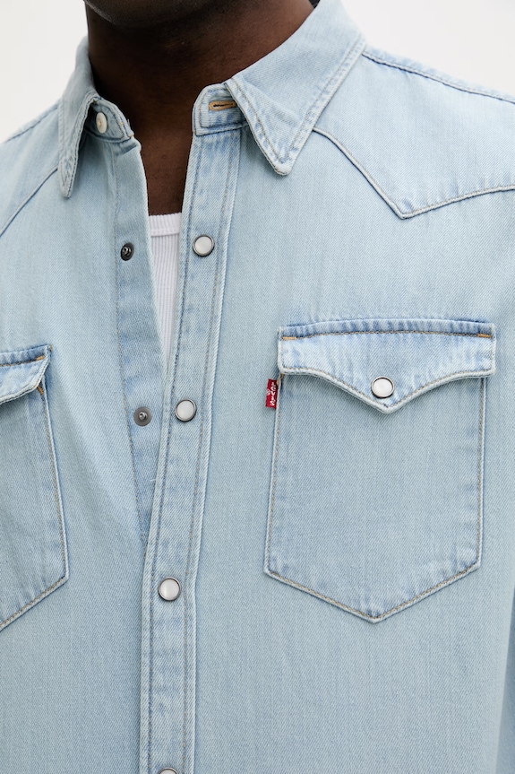 Levi's cămașă pentru bărbați denim BARSTOW WESTERN STANDARD 85744.0118 albastru