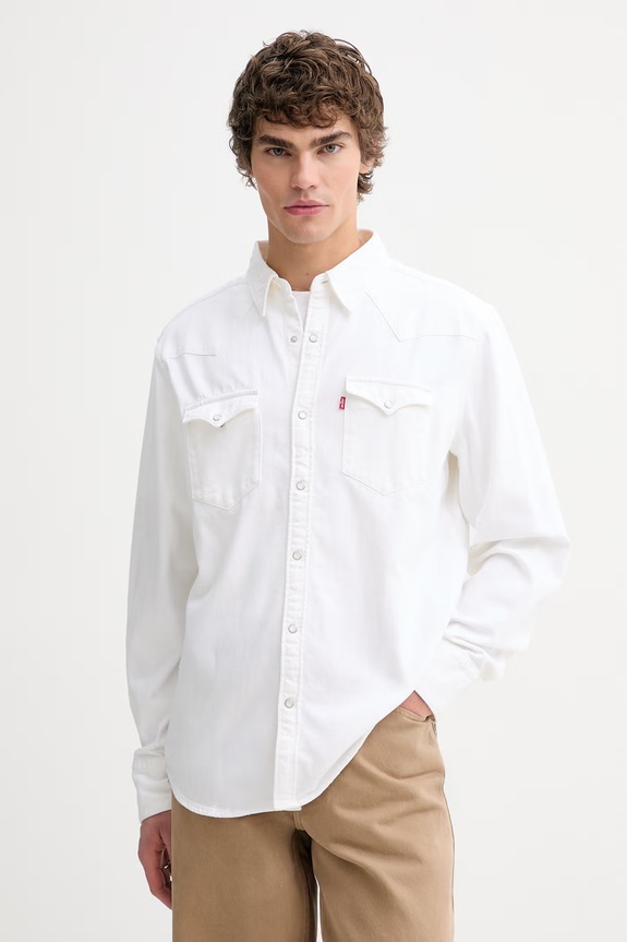 Jeans srajca Levi's BARSTOW WESTERN STANDARD Brez vzorca bež 85744.0119