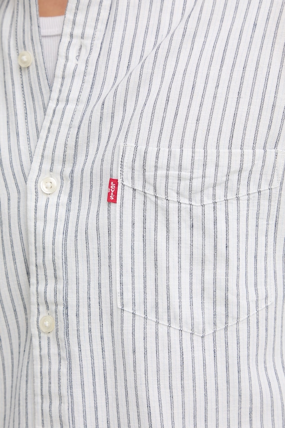 Levi's camicia con lino SUNSET 1 POCKET STANDARD 85746.0206 bianco