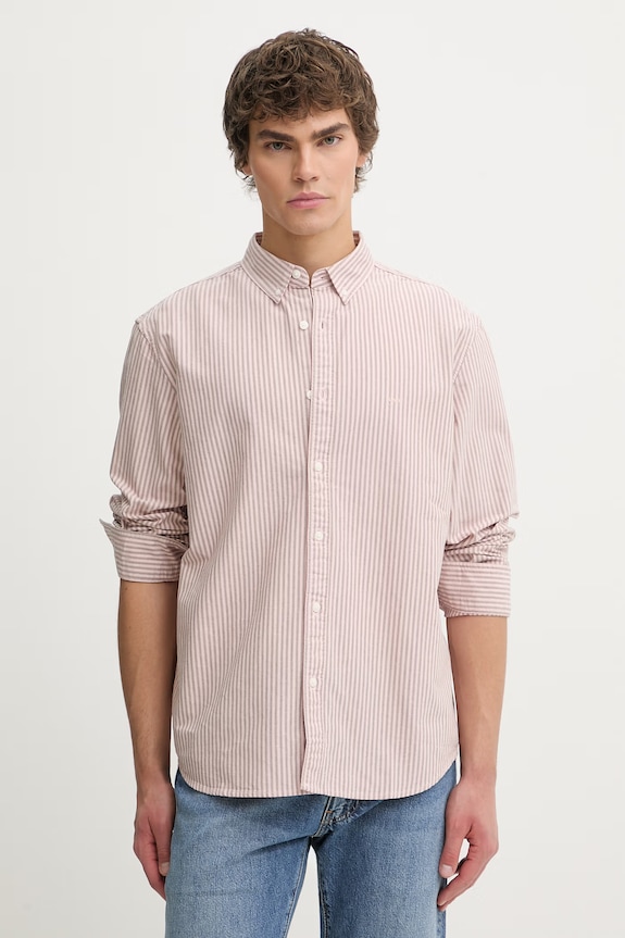 Bavlnená košeľa Levi's AUTHENTIC BUTTON DOWN pásiky ružová A7210.0055