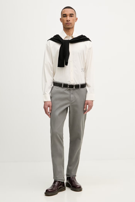 Karl Lagerfeld cămașă pentru bărbați, cu bumbac CASUAL 562600.605928 bej SS26