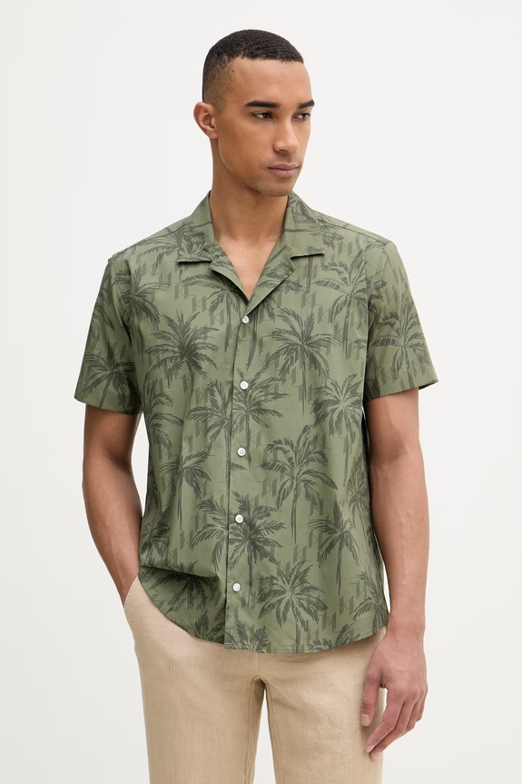 Karl Lagerfeld cămașă pentru bărbați, din bumbac MODERN FIT 1/2 verde 562625.605521