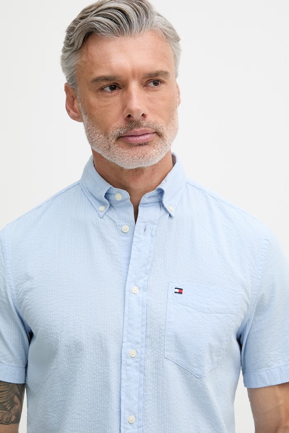 Tommy Hilfiger cămașă pentru bărbați, din bumbac albastru MW0MW38570