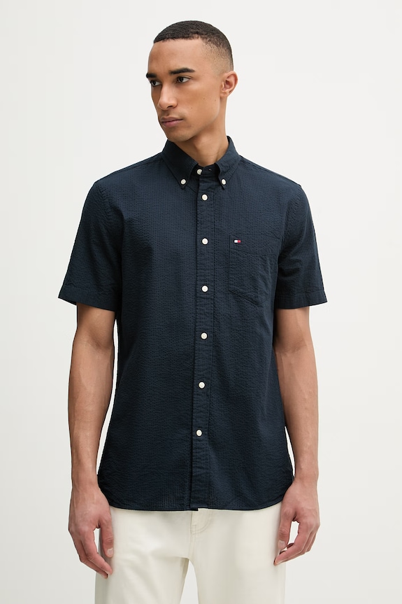 Tommy Hilfiger koszula męska bawełniana granatowy MW0MW38570