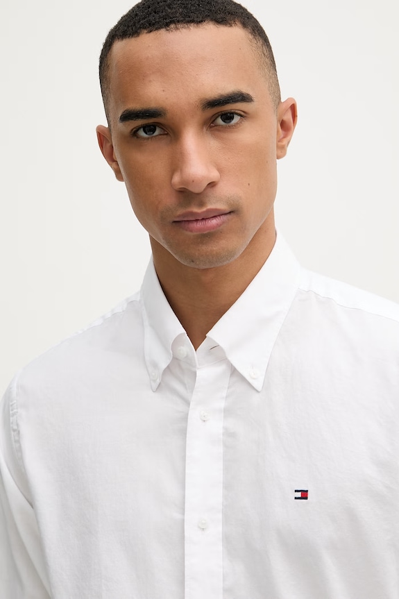Tommy Hilfiger Πουκάμισο ανδρικό βαμβακερό λευκό MW0MW42936