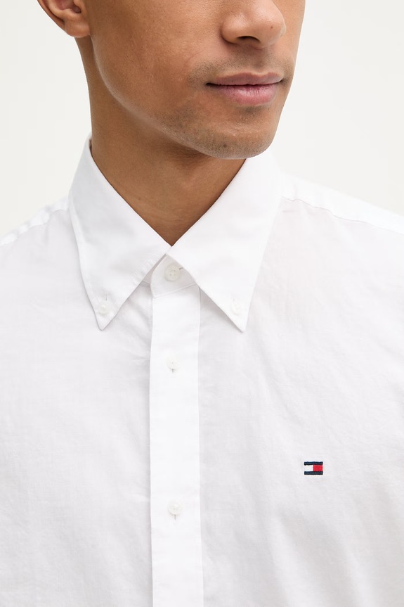 Tommy Hilfiger Πουκάμισο ανδρικό βαμβακερό MW0MW42936 λευκό