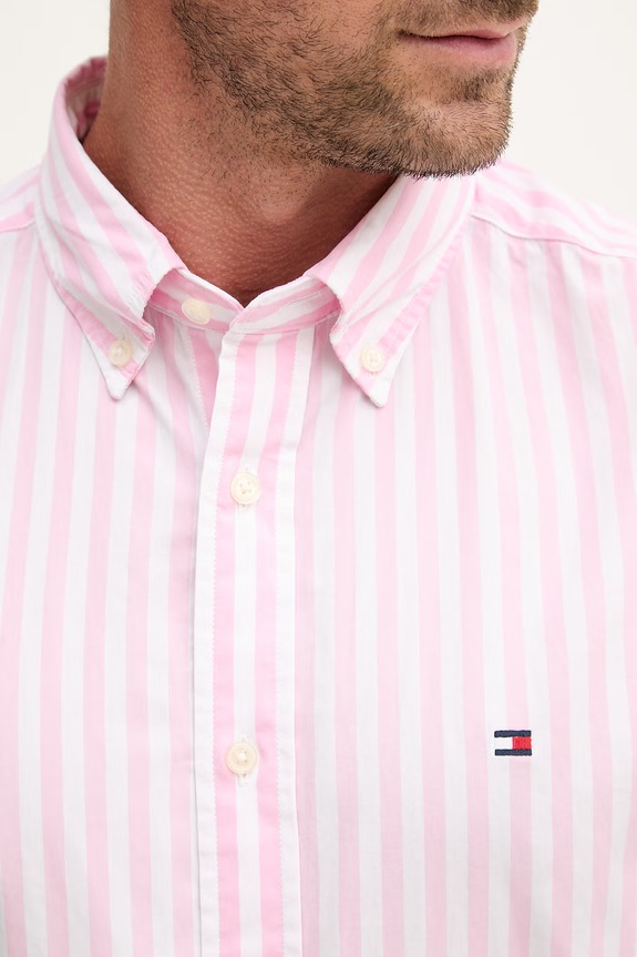 Tommy Hilfiger koszula męska bawełniana MW0MW42440 różowy