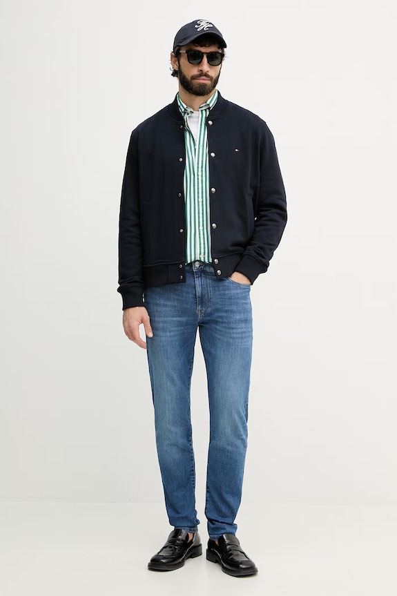 Tommy Hilfiger férfi pamut ing MW0MW42440 zöld SS26
