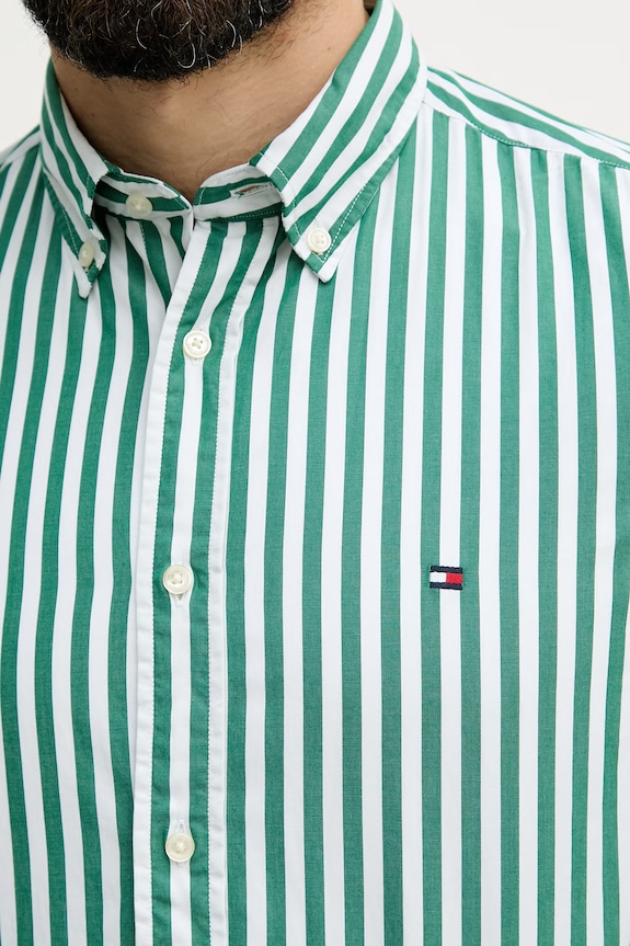 Tommy Hilfiger férfi pamut ing MW0MW42440 zöld