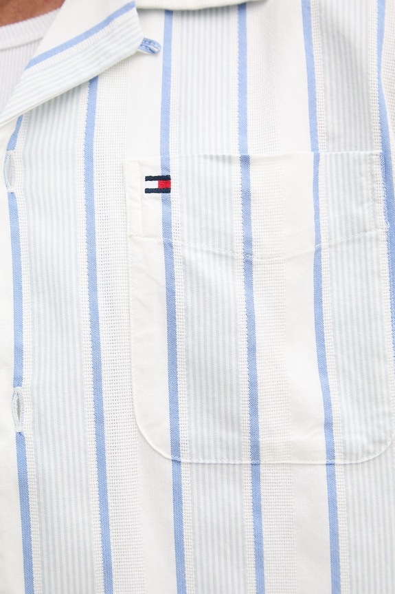 Tommy Hilfiger camicia da uomo in cotone SUMMER MW0MW42984 blu