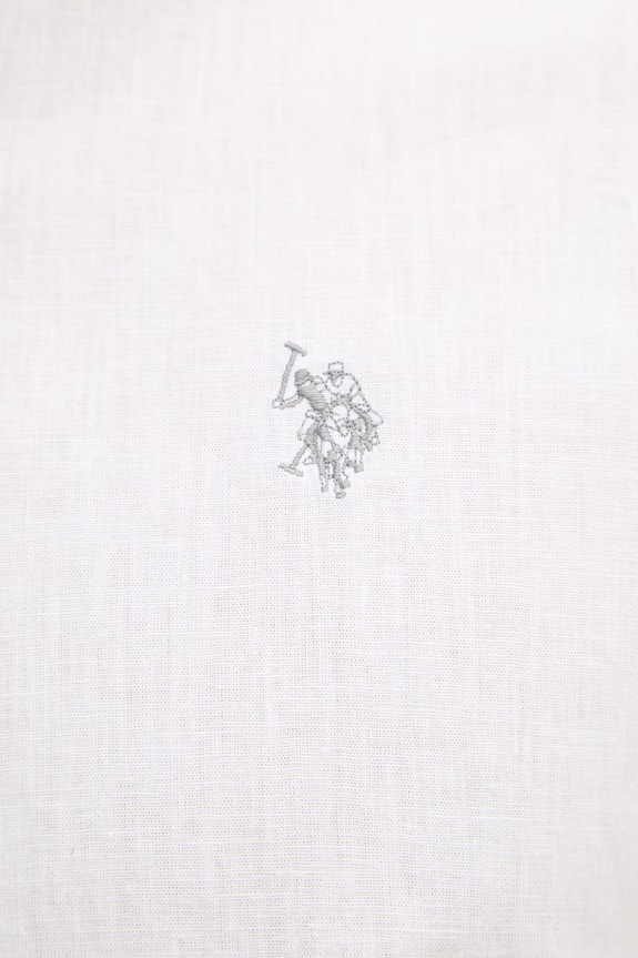 U.S. Polo Assn. muška safari košulja od lana LINEN BLEND LS MUP3248 bijela