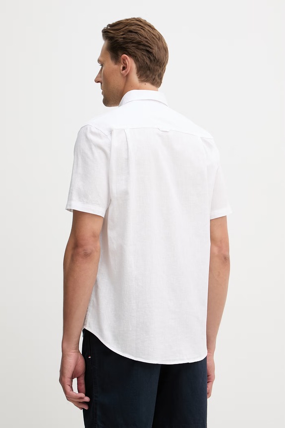 Oblečení Dětská košile ze směsi lnu U.S. Polo Assn. LINEN BLEND SS MUP3254 bílá