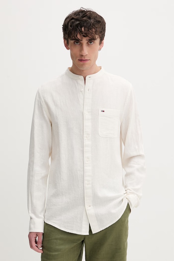 Tommy Jeans cămașă pentru bărbați, cu in bej DM0DM22756