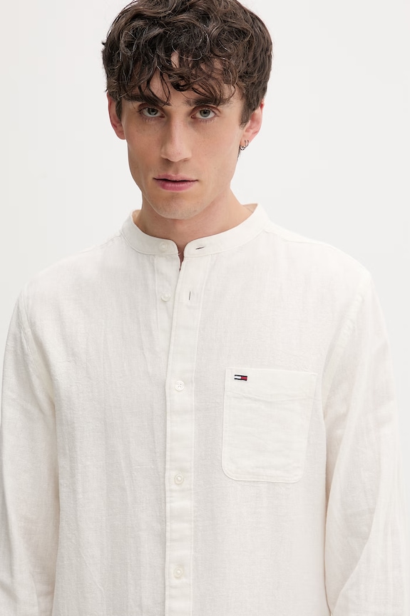 Tommy Jeans cămașă pentru bărbați, cu in bej DM0DM22756