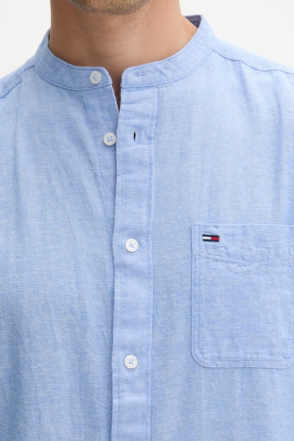 Tommy Jeans koszula męska z lnem DM0DM22756 niebieski