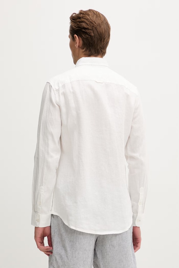 Odzież Tommy Jeans koszula męska lniana DM0DM22760 biały