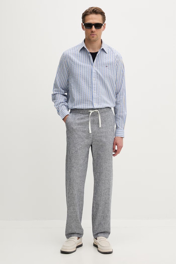 Tommy Jeans koszula męska z modalem DM0DM22785 niebieski SS26