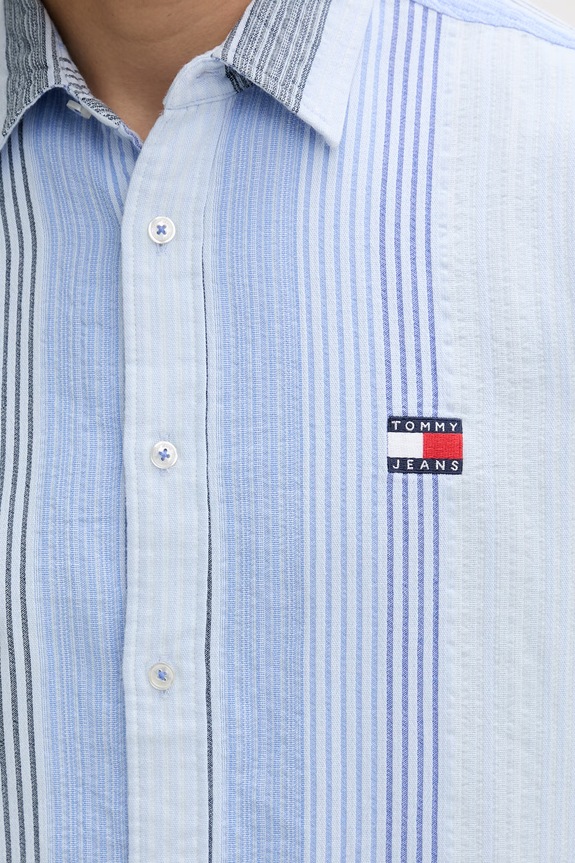 Tommy Jeans koszula męska bawełniana DM0DM22789 niebieski
