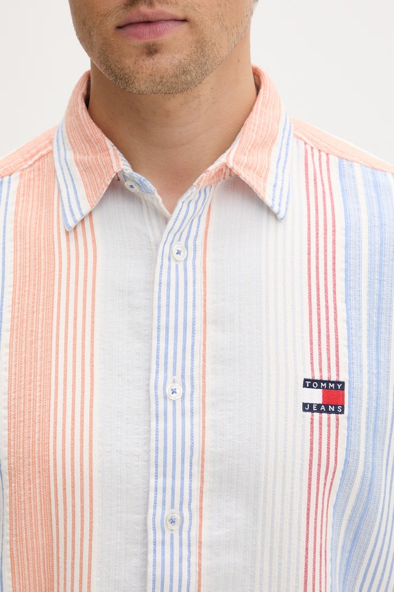 Tommy Jeans koszula męska bawełniana DM0DM22789 pomarańczowy