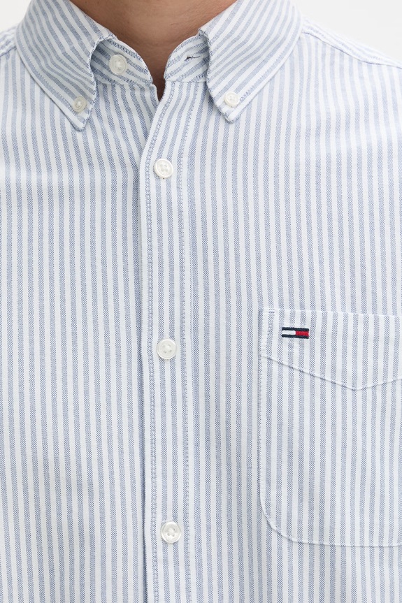 Tommy Jeans košeľa pánska bavlnená DM0DM22790 modrá