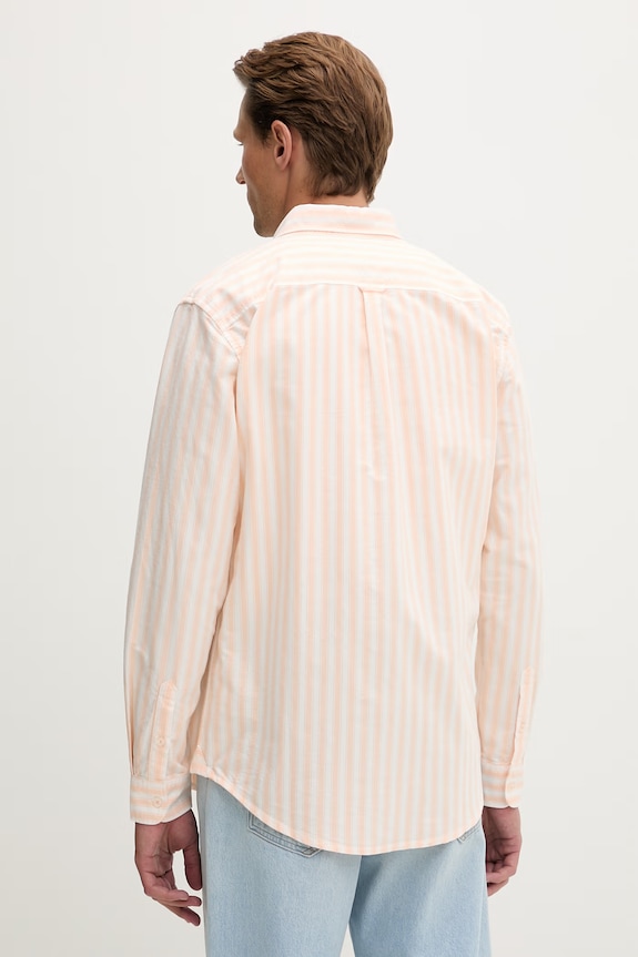 Ρούχα Tommy Jeans πουκάμισο ανδρικό βαμβακερό DM0DM22790 πορτοκαλί
