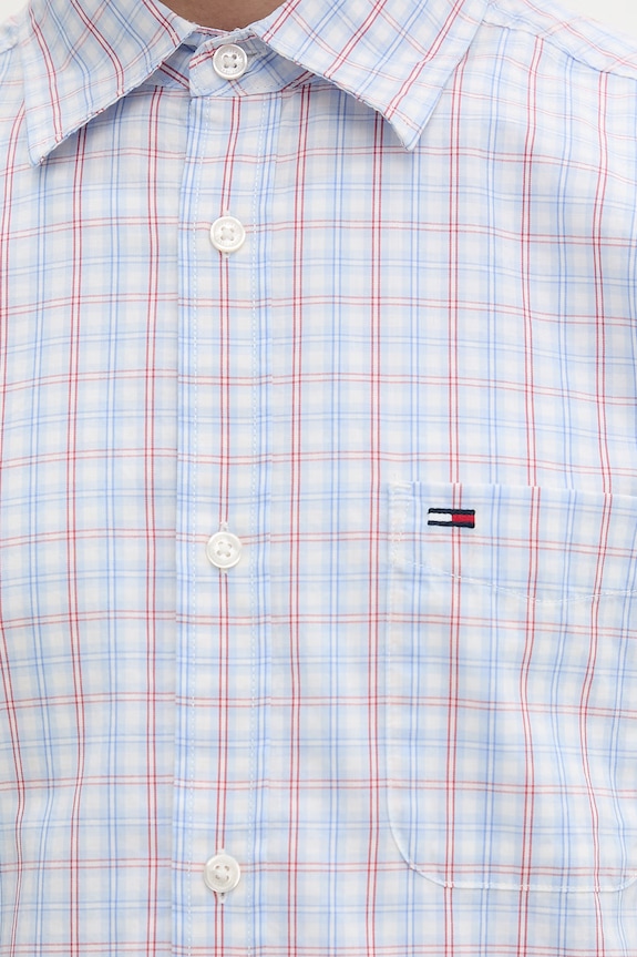 Tommy Jeans košeľa pánska bavlnená DM0DM22791 modrá