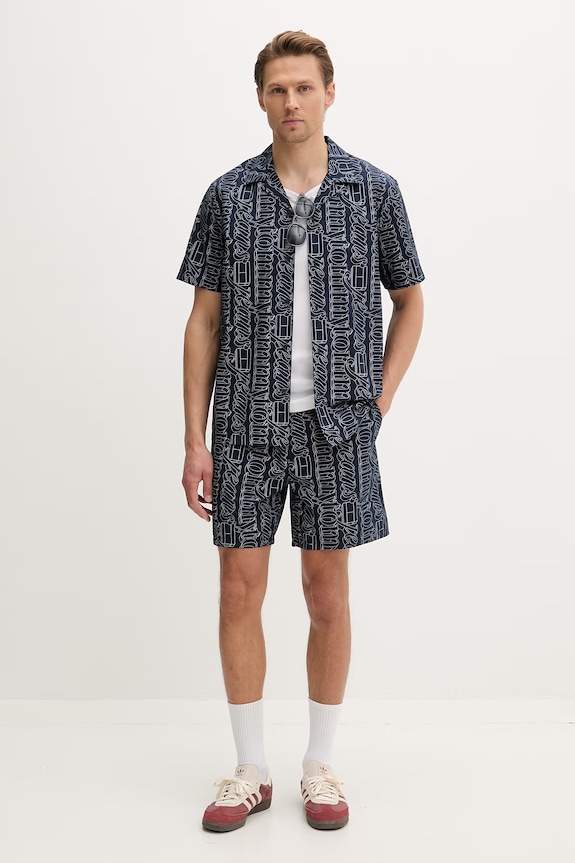 Tommy Jeans koszula męska bawełniana DM0DM22792 granatowy SS26