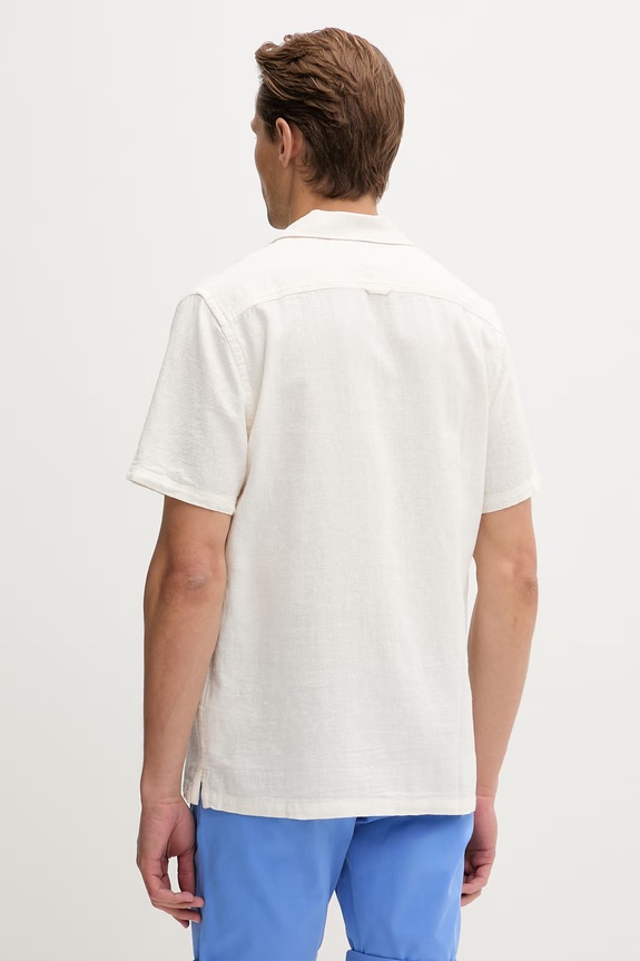Odzież Tommy Jeans koszula męska z lnem DM0DM23058 beżowy