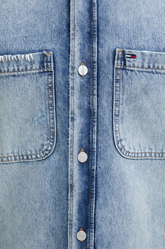 Tommy Jeans koszula męska jeansowa DM0DM23269 niebieski