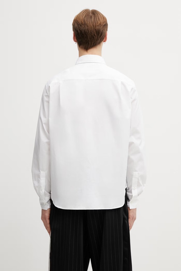 Одяг Бавовняна сорочка Maison Kitsuné Handwriting QM00420WC0026 білий