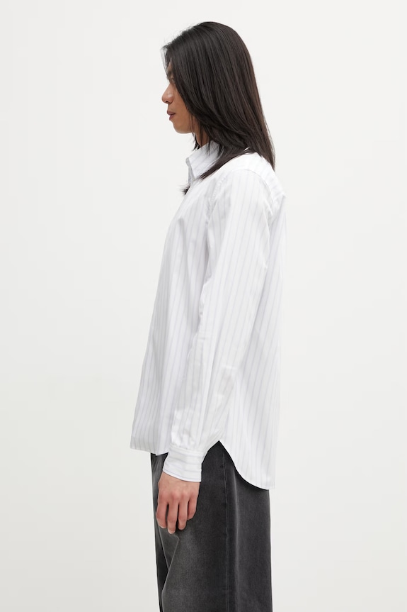 Maison Kitsuné košeľa bavlnená pánska QM00423WC5090 biela SS26