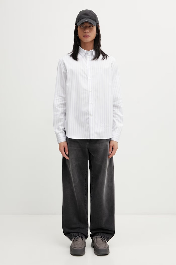 Maison Kitsuné košeľa bavlnená pánska QM00423WC5090 biela