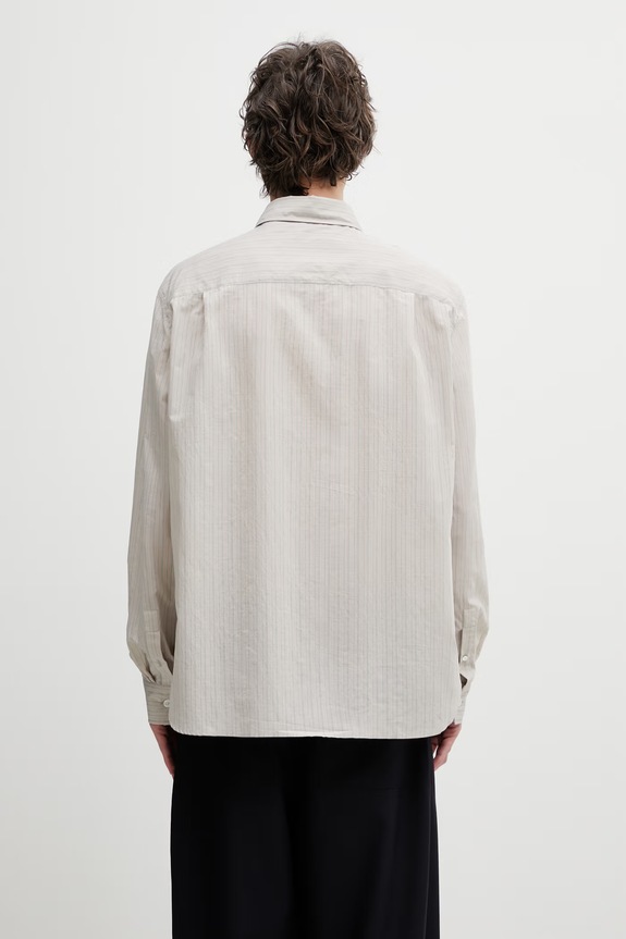 Oblečenie Maison Kitsuné Handwriting košeľa pánska QM00424WC5092 béžová