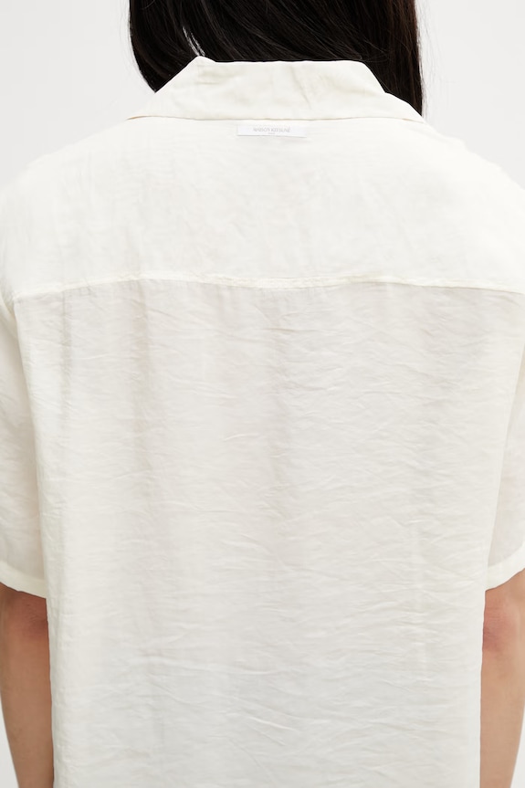 Maison Kitsuné Bali Resort košeľa pánska béžová QM00409WF4061