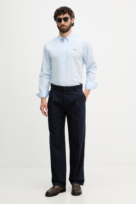 Lacoste koszula męska bawełniana CH2316 niebieski SS26
