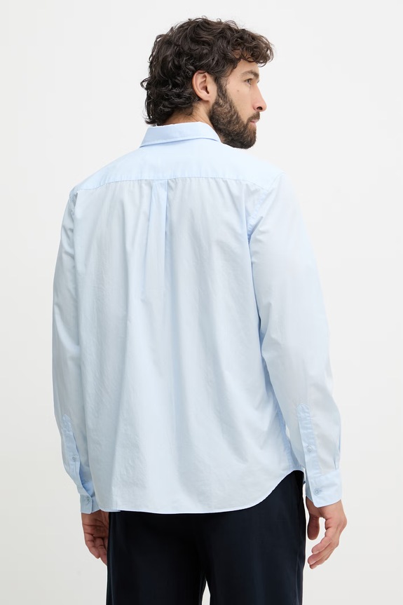 Odzież Lacoste koszula męska bawełniana CH2316 niebieski