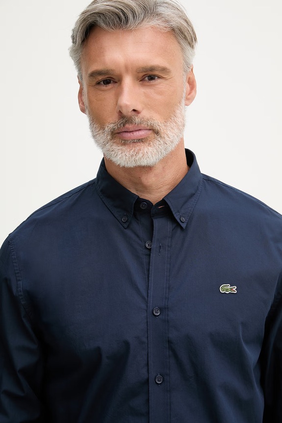 Lacoste cămașă pentru bărbați, din bumbac bleumarin CH2316