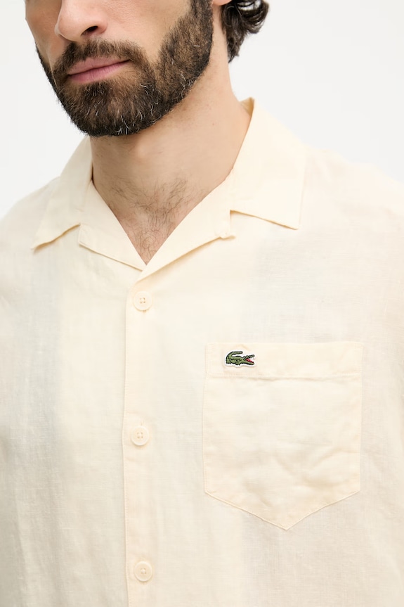 Lacoste koszula męska lniana CH2339 beżowy
