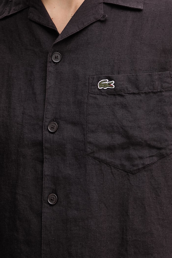 Lacoste koszula męska lniana CH2339 brązowy