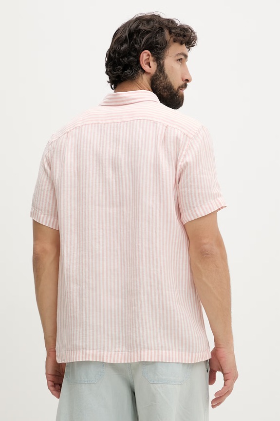 Odzież Lacoste koszula męska lniana CH8061 różowy