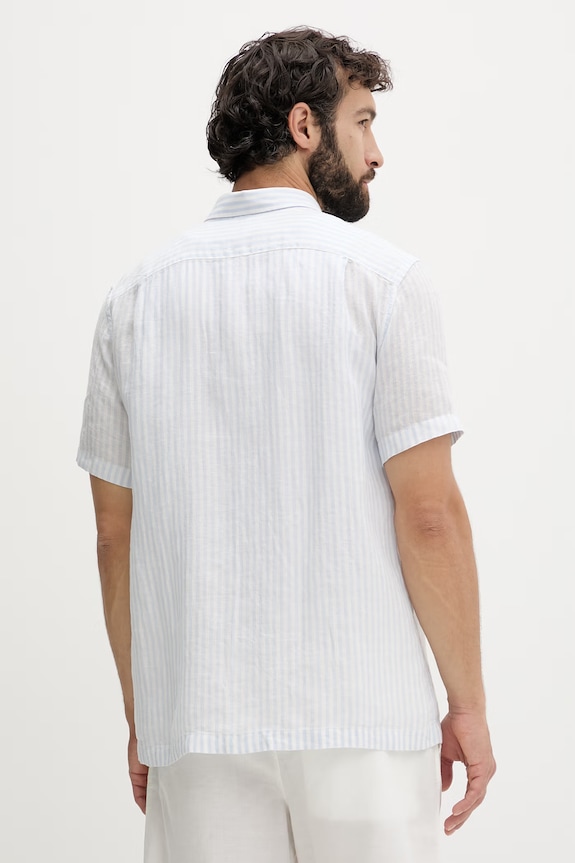 Odzież Lacoste koszula męska lniana CH8061 niebieski