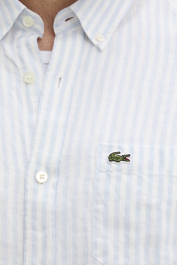 Lacoste koszula męska lniana CH8061 niebieski