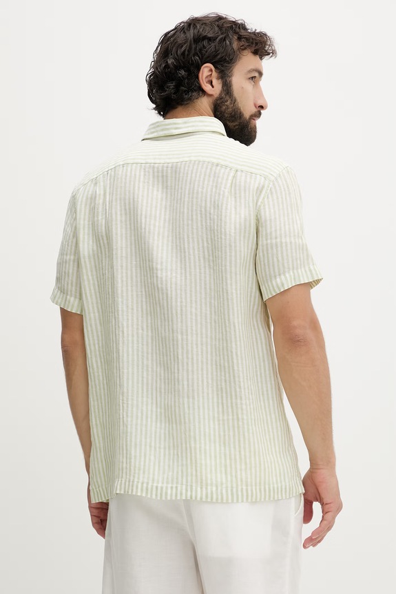 Odzież Lacoste koszula męska lniana CH8061 zielony